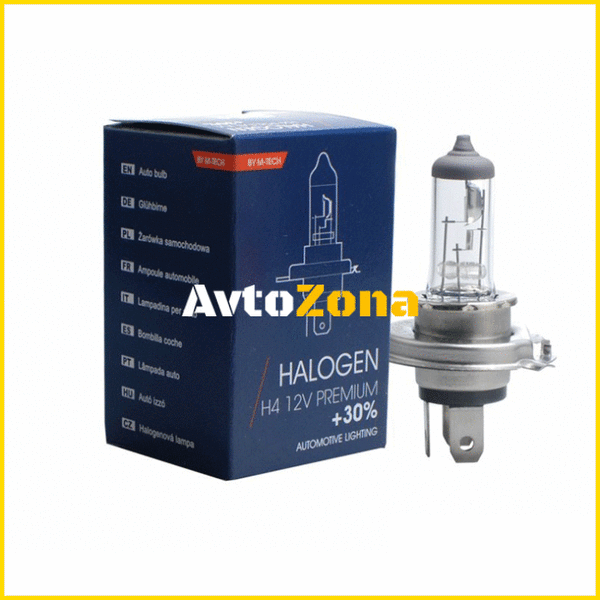 Крушки M-TECH PREMIUM + 30% H4 60/55W - 12V - Avtozona