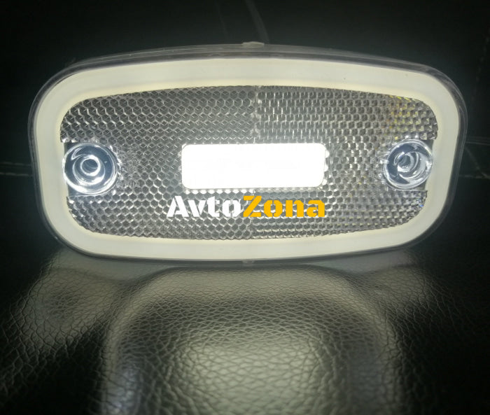 LED Бял Светодиоден Габарит Маткер Токос Неон Ефект 122mm x 63mm с Три Функции 12V-24V - Avtozona