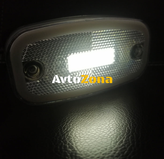 LED Бял Светодиоден Габарит Маткер Токос Неон Ефект 122mm x 63mm с Три Функции 12V-24V - Avtozona