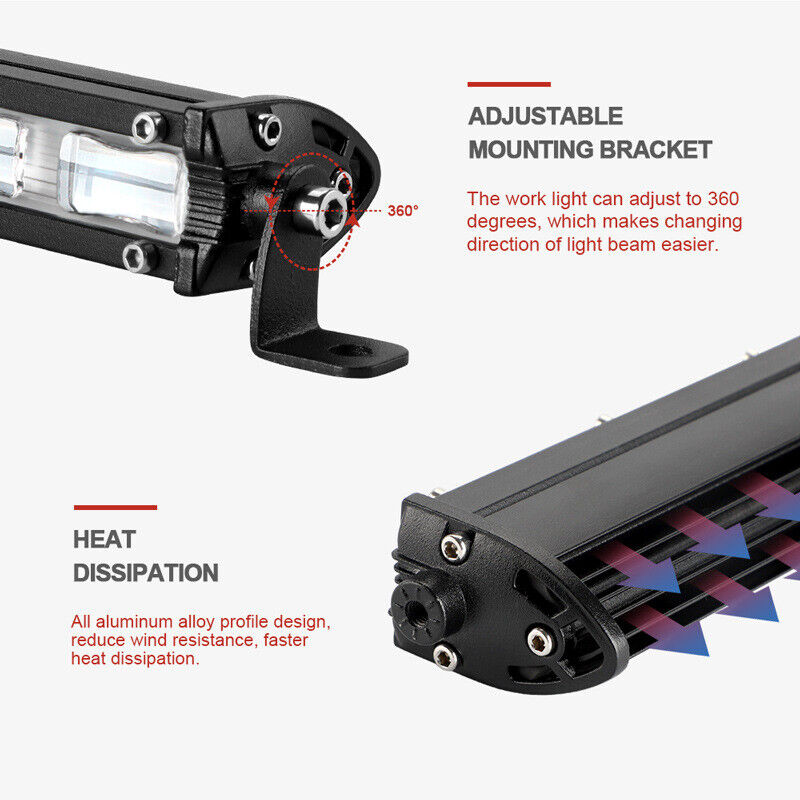 LED БАР - 18W - 18 СМ Подходящ за ATV SUV офроуд 4x4 камиони джипове мотоциклети - Avtozona