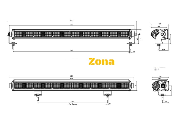 LED БАР - 60W - 52см - 4800LM - Avtozona