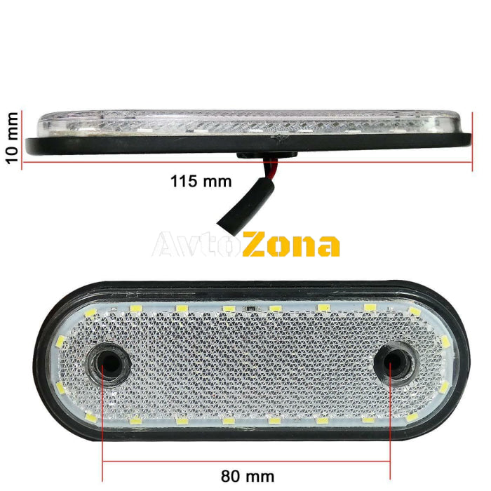 LED Диоден Габарит Маркер Токос Бял Червен Жълт Маркер 20 Диода 12V - 24V за камион бус ван каравана платформа кемпер - Avtozona