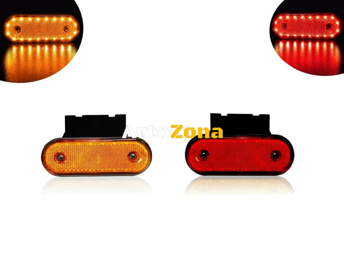 LED Диоден Габарит Със Стойка Червен или Жълт Цвят Маркер 20 Диода 12V - 24V - Avtozona
