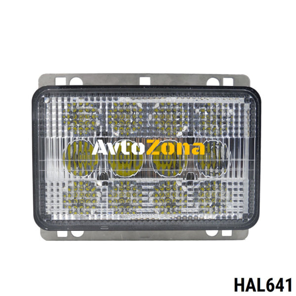 ЛЕД Диоден Халоген LED Фар - 5100lm 16.5cm 60W PRO - Късa/Дълга Светлина - John Deere с метални планки за захващане - Avtozona