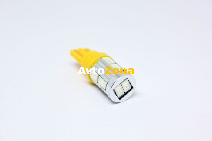 Лед крушки тип T10 5W с10 SMD 5630 диода - Жълт цвят - Avtozona