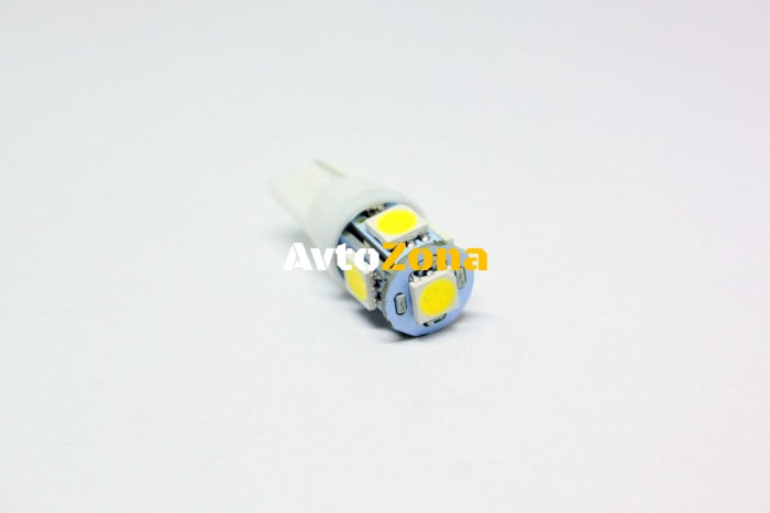 Лед крушки тип T10 с 5 SMD диода 5000K - Avtozona