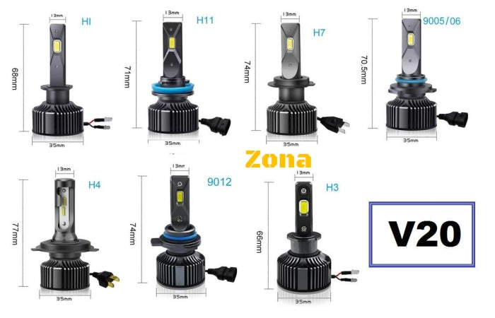 LED Крушки V20 canbus-H4 -70W (2 бр.) - Avtozona