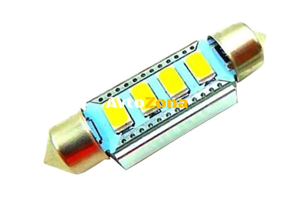 Лед крушки за плафон Canbus с 4 SMD диода 5630 42мм - Avtozona