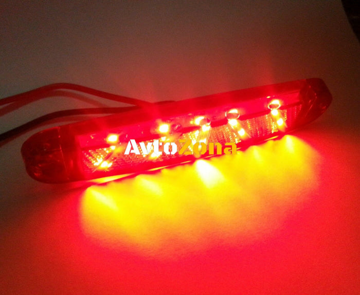 ЛЕД LED Червен Диоден Маркер Габарит Токос с 15 светодиода за камион ремарке бус ван каравана платформа 12V-24V - Avtozona