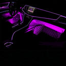 LED ЛЕД Диодна интериорна светеща лента за табло лилава светлина 12V 1м амбиентно осветление - Avtozona