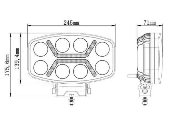 LED мощен диоден фар халоген лампа 12V-24V 90W бяло-жълто за АТВ джип камион трактор земеделски и селскостопански машини и др. - Avtozona