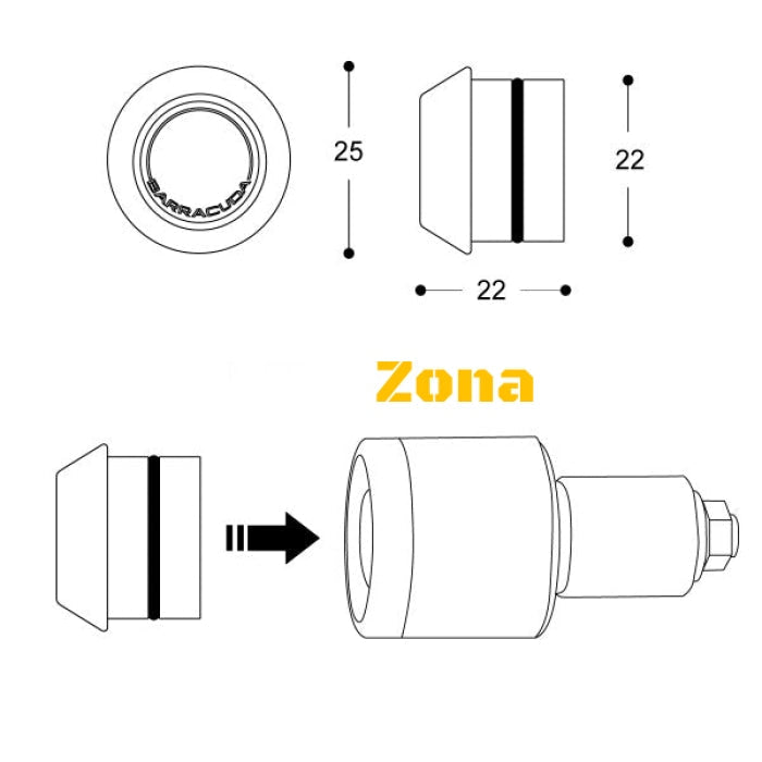 LED мото мигачи BARRACUDA B-LED KIT - Avtozona