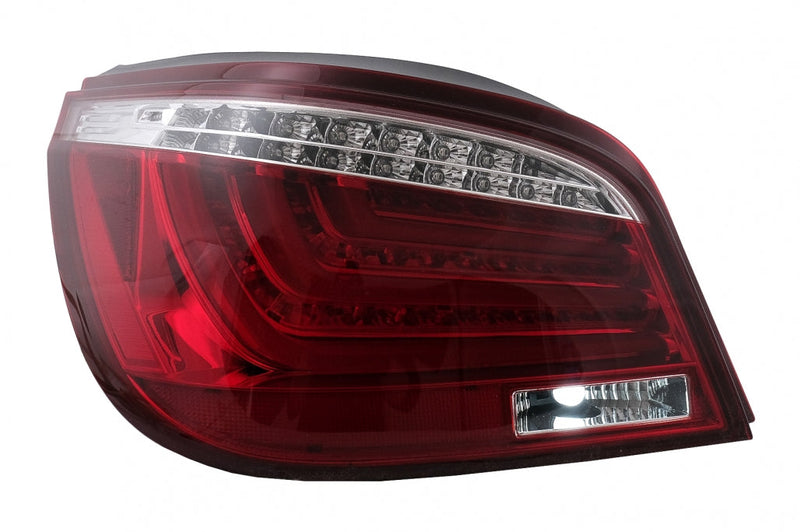 LED СТОПОВЕ за BMW 5 Series E60 LCI (2007-2010) в Червено/Прозрачен Дизайн - Avtozona