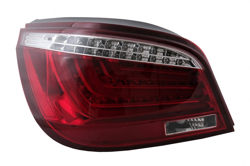 LED СТОПОВЕ за BMW 5 Series E60 LCI (2007-2010) в Червено/Прозрачен Дизайн - Avtozona