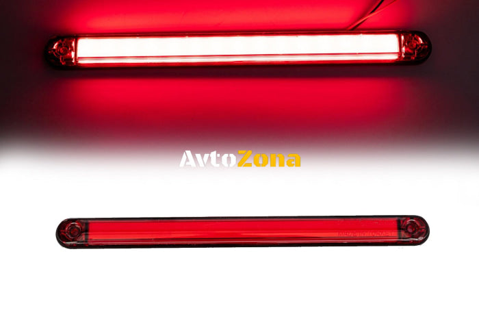 LED Светодиоден Габарит Неон Ефект Маркер Червен 12 LED 12V-24V 24 см - Avtozona