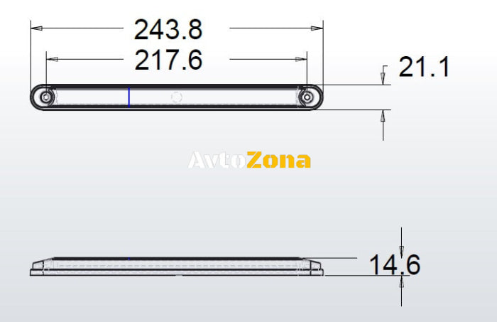 LED Светодиоден Габарит Неон Ефект Маркер Червен 12 LED 12V-24V 24 см - Avtozona