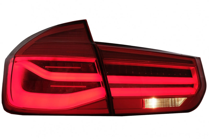 M Look RED CLEAR LED СТОПОВЕ за BMW 3 Series F30 (2011-2019) - Avtozona