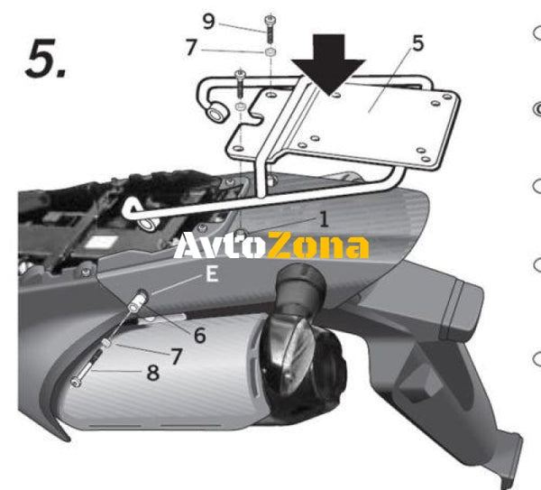 Монтажен комплект за куфари SHAD H0FM65ST - Avtozona