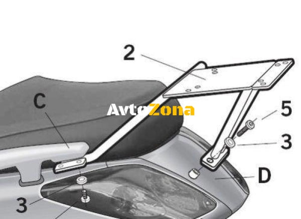 Монтажен комплект за куфари SHAD Y0XM25ST - Avtozona