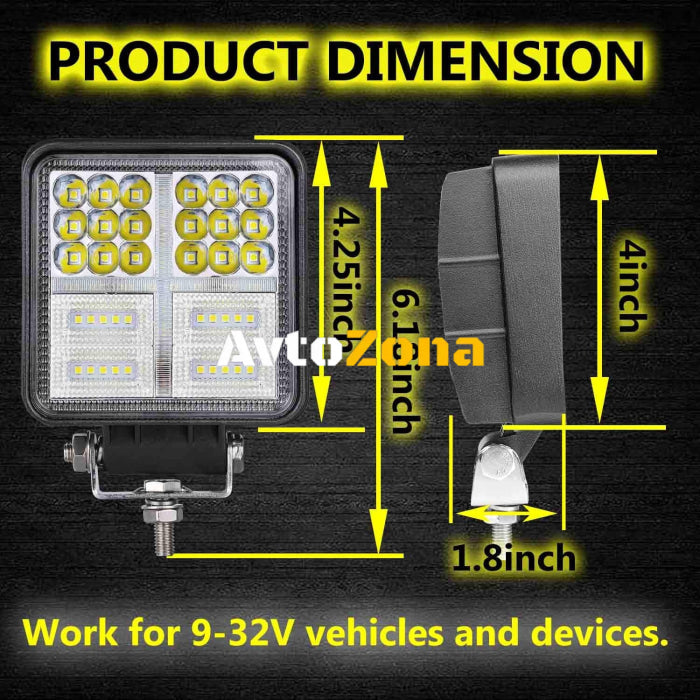 Мощен 162W LED 54 ЛЕД Диоден Фар Работна Лампа Прожектор Задна Светлина 12V 24V - Avtozona