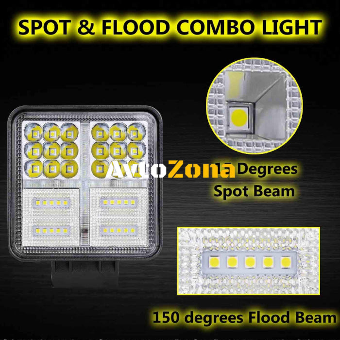 Мощен 162W LED 54 ЛЕД Диоден Фар Работна Лампа Прожектор Задна Светлина 12V 24V - Avtozona