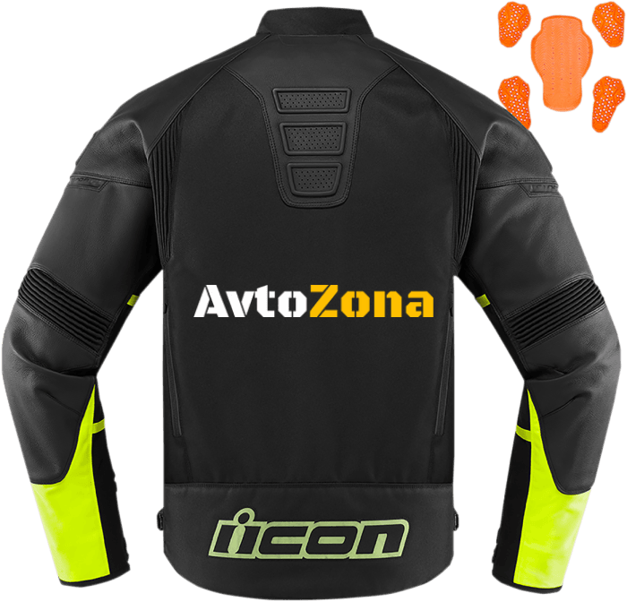 Мото яке ICON CONTRA2 LEATHER HI-VIZ - Avtozona