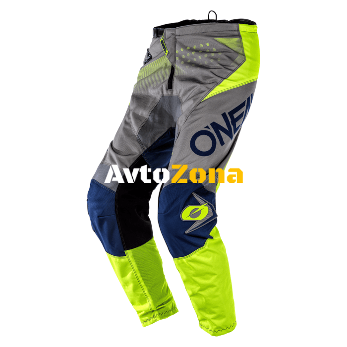 Мотокрос брич O’NEAL ELEMENT FACTOR GRAY/BLUE/NEON YELLOW - Avtozona