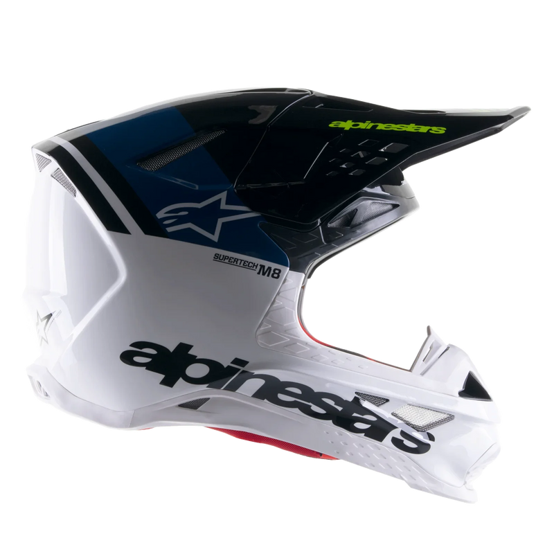 Мотокрос каска ALPINESTARS SM8 RADIUM 2 BLACK/BLUE/WHITE - Avtozona