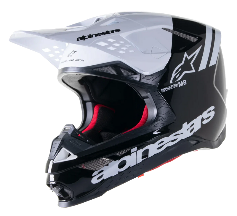 Мотокрос каска ALPINESTARS SM8 RADIUM 2 BLACK/WHITE - Avtozona