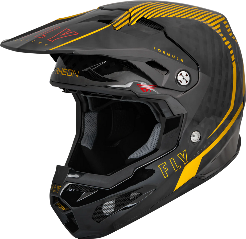 Мотокрос каска FLY RACING Formula Carbon Tracer Helmet - Gold/Black - Avtozona