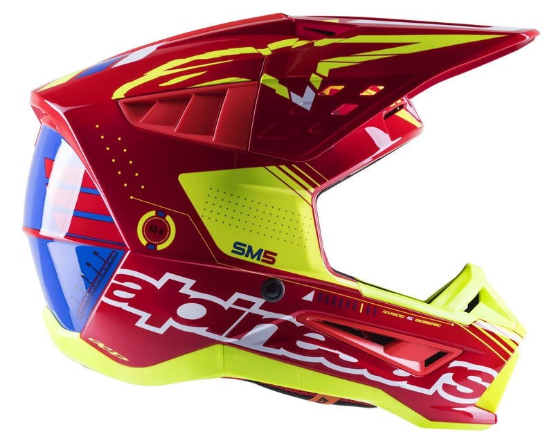 Мотокрос каска Alpinestars SM5 ACT RED\YELLOW - Avtozona