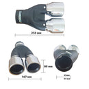 Διπλό στρογγυλό ακροφύσιο σιγαστήρα με φινίρισμα χρωμίου