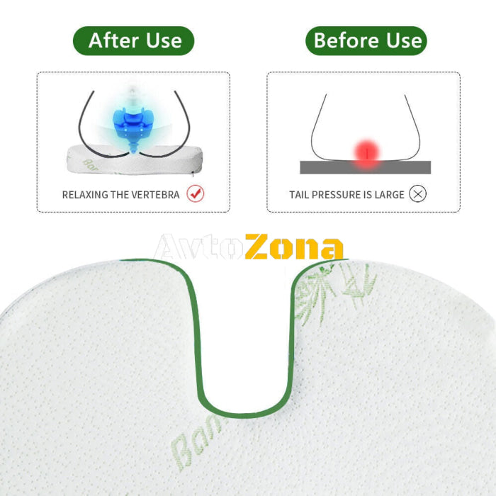Ортопедична възглавница от мемори пяна с бамбукови нишки - Avtozona