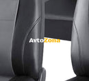 Пълен Комплект Калъфи Тапицерия За Автомобил За Предни и Задни Седалки Еко Кожа Сиво Черно 8 Части - Avtozona