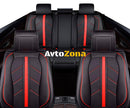 Пълен Комплект Универсална Авто Тапицерия Еко Кожа Лукс Sport Черно-Червено - Avtozona