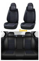 Пълен Комплект Универсална Тапицерия Калъфи За Автомобилни Седалки Лукс Еко Кожа и Висококачествен Текстил в Черно - Avtozona