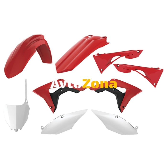 Пластмасов MX кит POLISPORT за HONDA CRF250R - 2018-21 / CRF450R - 2017-21 White/Red ОЕМ - Avtozona