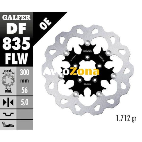 Плаващ преден спирачен диск Galfer WAVE FLOATING (C. STEEL) 300x5mm DF835FLW - Avtozona