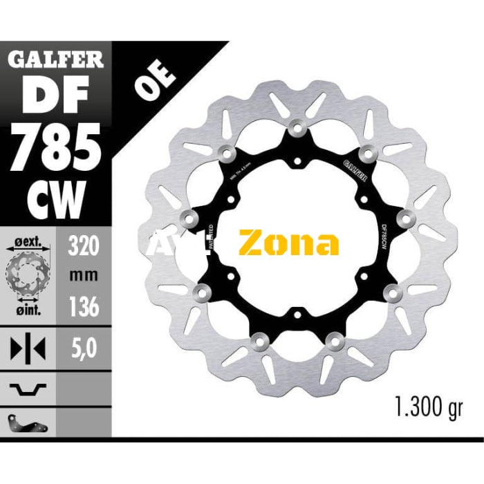 Плаващ преден спирачен диск Galfer WAVE FLOATING COMPLETE (C. ALU.) 320x5m DF785CW - Avtozona