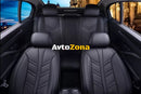 Пълен Комплект Универсална Тапицерия Калъфи За Автомобилни Седалки Лукс Еко Кожа Черно - Avtozona