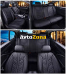 Пълен Комплект Универсална Тапицерия Калъфи За Автомобилни Седалки Лукс Еко Кожа Черно - Avtozona
