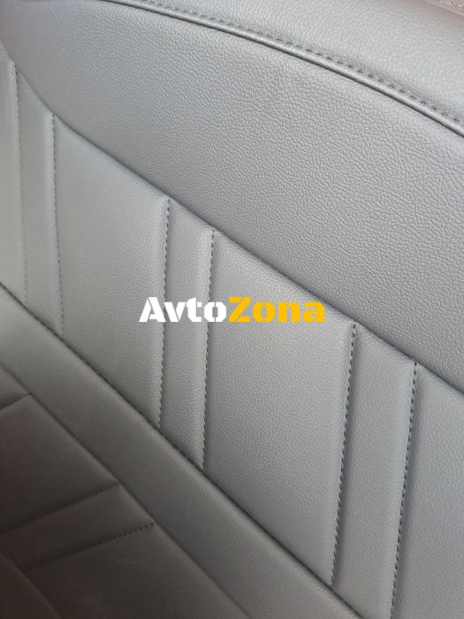 Пълен Комплект Универсална Тапицерия Калъфи За Автомобилни Седалки Лукс Еко Кожа Черно - Avtozona
