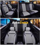 Пълен Комплект Универсална Тапицерия Калъфи За Автомобилни Седалки Лукс Еко Кожа Сиво и Черно - Avtozona