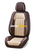 Пълен Комплект Универсална Тапицерия Калъфи За Автомобилни Седалки Лукс Еко Кожа в Бежово и Кафяво (цвят Кафе) - Avtozona