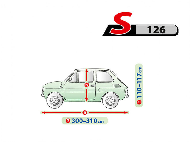 Покривало за Fiat 126P Kegel серия Mobile – Размер S Сиво - Avtozona