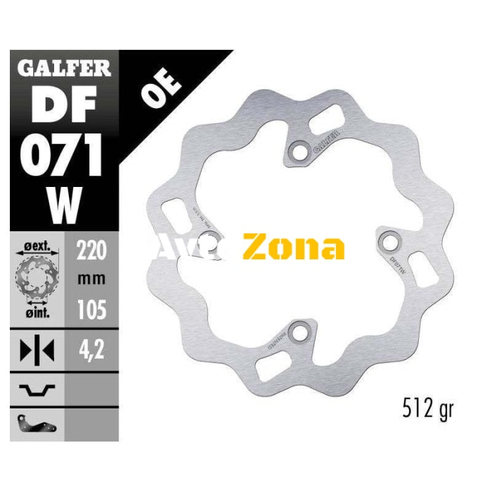 Преден/Заден спирачен диск Galfer WAVE FIXED DISC WAVE FIXED 220x4mm DF071W - Avtozona