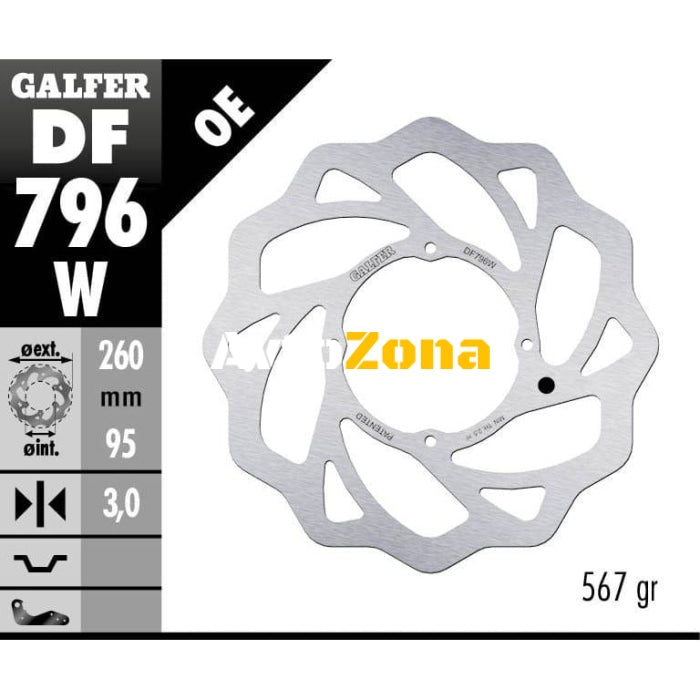 Преден спирачен диск Galfer WAVE FIXED DISC WAVE FIXED DF796W - Avtozona