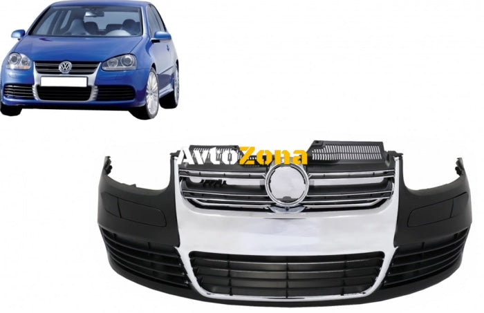 Предна броня за VW Golf V 5 (2003-2007) R32 Look Chrome Grill - Avtozona