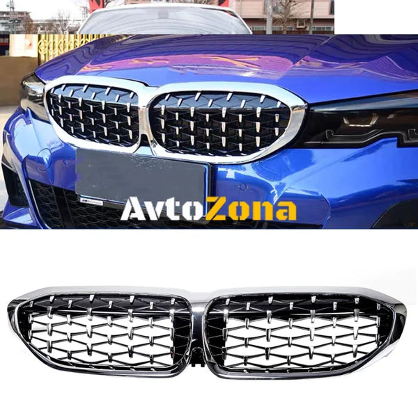 Предна Решетка за BMW 3 SERIES G20 G21 CHROME / BLACK DIAMOND - Avtozona