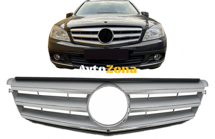 Предна решетка за Mercedes C-Class W204 S204 Limousine Station Wagon (2007-2014) Sport Silver - Avtozona